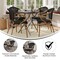 Merrick Lane Mael Set of Four Stacking Thonet Bistro Style Chair with Arms, Textilene Seat, and Bamboo Finished Metal Frame for Indoor/Outdoor Use